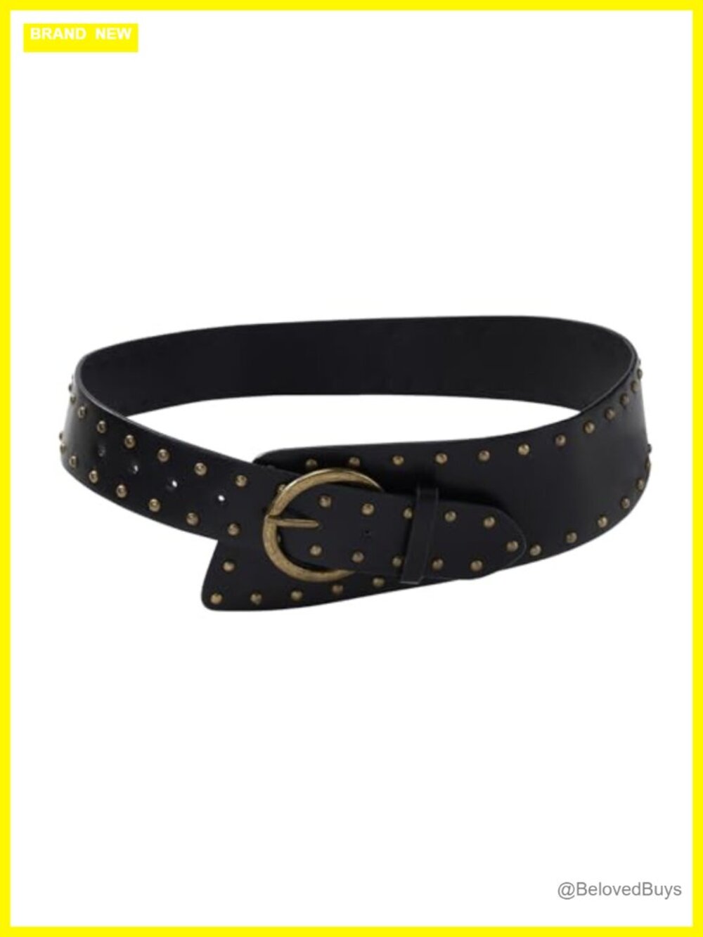 Faux Leather Punk Waist Belt Chunky Metal Buckle Goth Cinch 80s Costume